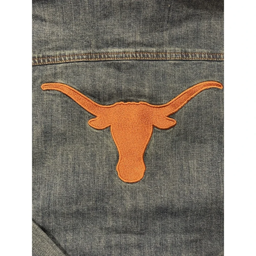Wrangler Retro Texas Longhorns Mens Blue Denim Jacket Large NWT